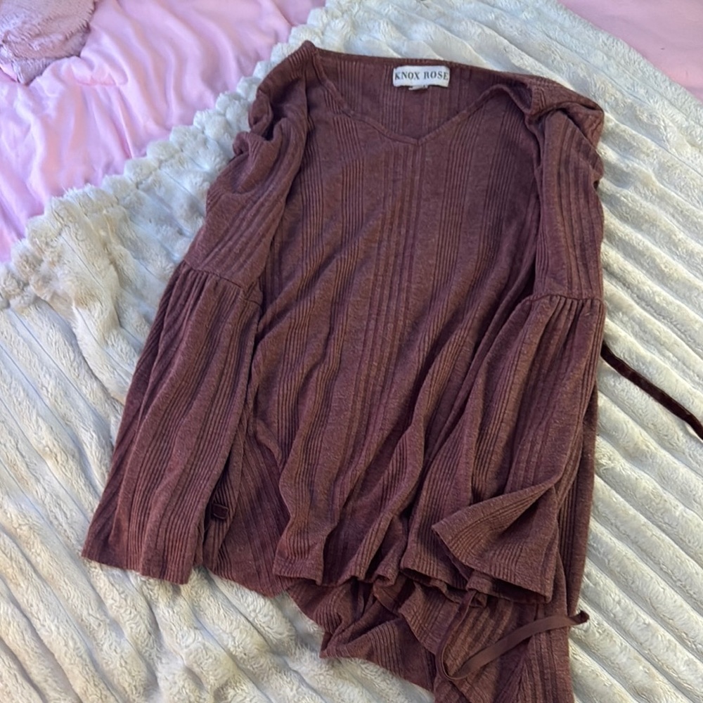 Knox Rose Mauve Ribbed Top